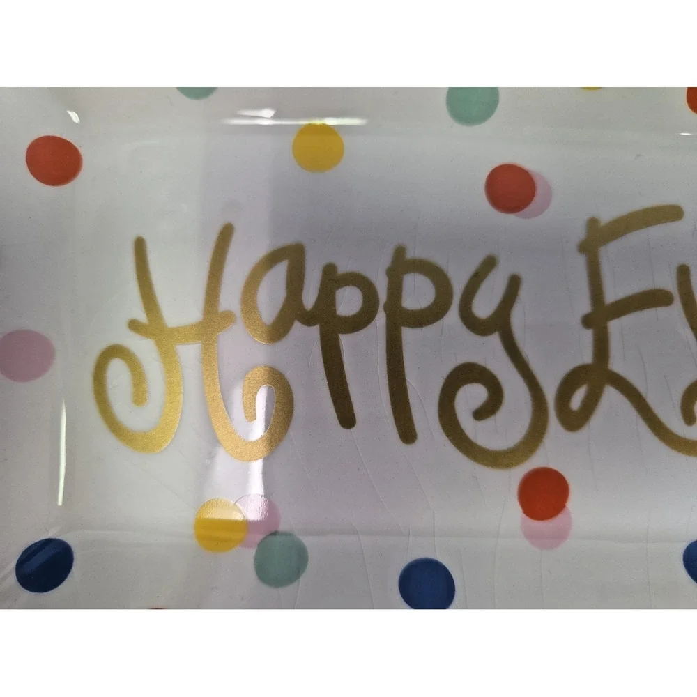 Coton Colors Laura Johnson Happy Everything 16in Rectangle Ceramic Polka Dot